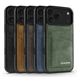 For iPhone 17 Pro Max 16E 15 14 13 12 11 Air PU Hybrid PC Card Slot Holder Case - Picture 1 of 16