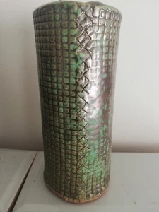 Pottery, Green Glazed Vase With Potter's Mark - Picture 1 of 5