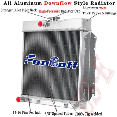 3 Row Aluminum Radiator For 1963-1969 Dodge Charger Coronet Deluxe Wagon 7.0L V8 - Изображение 1 из 4