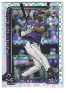 GREG JONES 2025 TOPPS CHROME XFRACTOR ROOKIE RC COLORADO ROCKIES $1.99 ROOM - Picture 1 of 2