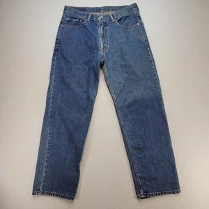 Levis 550 Jeans Mens 34x30 Blue Relaxed Tapered Mid Rise Medium Wash Denim - Picture 1 of 11