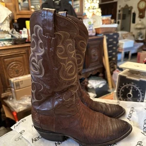 Stivali da cowboy Nocona uomo pelle marrone vintage taglia 10 - Foto 1 di 22