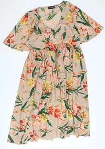 PrettyLittleThing Women's Multicoloured Floral A-Line Midi Dress, Size 16 - Picture 1 of 12