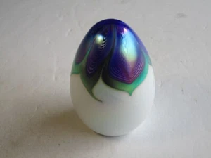 Stuart Abelman Iridescent Pulled Feather Paperweight SIGNED/NUMBERED/DATED 1996 - Picture 1 of 8