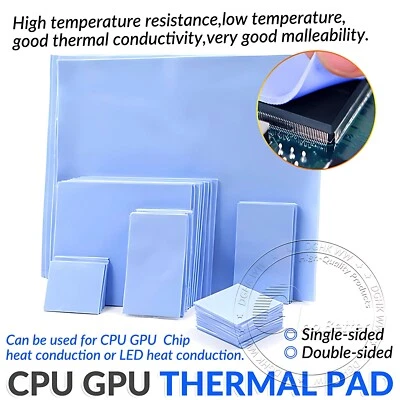 CPU GPU Thermal Pad Heatsink Cooling Conductive Silicone Heat Sinks 0.5mm-3mm - Image 1 of 4