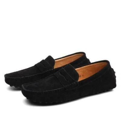 Mens Driving Slip On Loafers faux Suede Moccasins Casual Penny Boat Shoes - Image 1 of 4