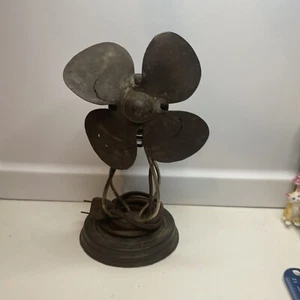 Antique Heinze Electric Co 115V Desk Fan Rubber Blade Sold As It    9” Tall - Picture 1 of 14