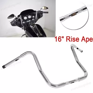 Manillar de 16"" cromado para Harley Ape Hanger Rise FLST FXST Sportster XL EE. UU. - Imagen 1 de 11