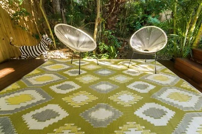 200 cm x 270 cm POSITANO YELLOW Outdoor/Indoor Rug/Mat Waterproof - image 1 of 4