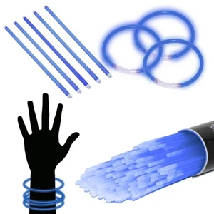 200 BRACCIALI BLU LUMINOSI FLUORESCENTI STARLIGHT BRACCIALETTI FLUO COLORATI - Afbeelding 1 van 5