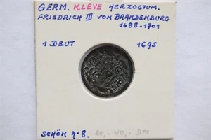 🧭 🇩🇪 GERMANY CLEVE DUIT 1695 B66 #599 - Imagen 1 de 5