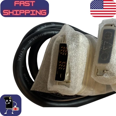 Dell 6ft DVI Male-Male Cable – 18-Pin Single Link – 6715009017P01 – New - Image 1 of 2