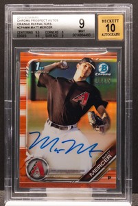 2019 Bowman Chr. Prospect Auto Orange Refractor /25 Matt Mercer #CPA-MM BGS 9/10