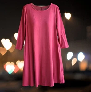 Time and Tru Women's 3/4 Sleeve Knit Swing Dress Tuscan Rose Size S (4-6) - Picture 1 of 13