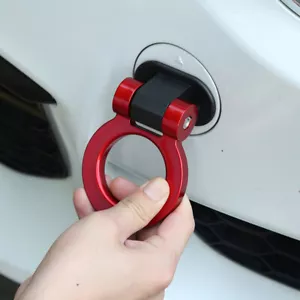 1Pc Red Car Auto Ring Track Racing Style Tow Hook Look Decoration Accessories - Picture 1 of 12