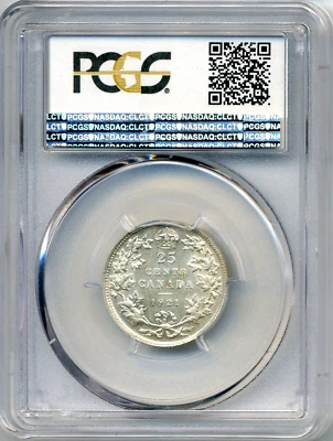 1921 Canada 25 Cents - Choice About Uncirculated, PCGS AU55 - Image 1 of 3