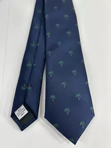 Sprezza Herren Krawatte Kokosnussbäume New York City Blau Einheitsgröße - Bild 1 von 5