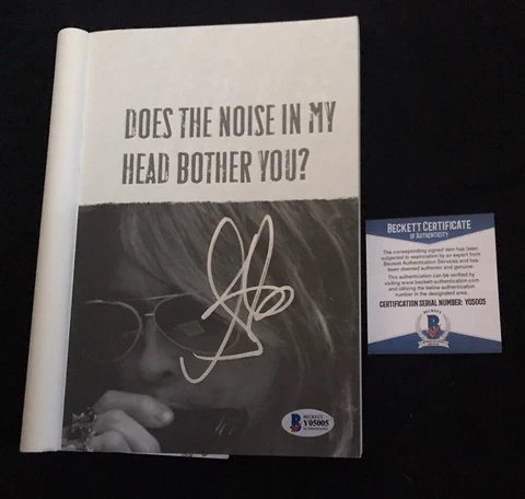 Steven Tyler signed book Does Noise in my Head Bother You Aeromsith record LP Cover