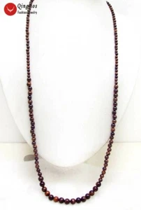 4-8mm Round Natural Red Tiger's-eye Necklace for Women Jewelry Long Necklace 32" - Picture 1 of 9