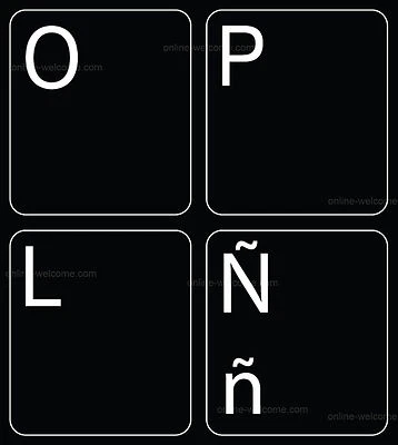 spanish traditional replacement keyboard sticker black - Image 1 of 4