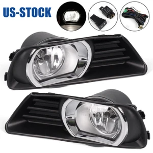 Pair Front Bumper Clear Fog Lights Lamp Fit Toyota Camry 2007 2008 2009 w/Switch - Picture 1 of 11
