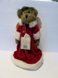 Boyds Bears Holly Beary Tree Topper Angel #744115-02 Traje de Terciopelo Rojo, Alas - Imagen 1 de 6
