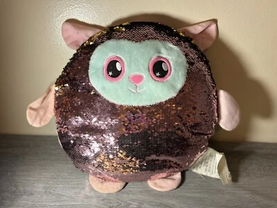 Almohada de lentejuelas reversible abatible animal de peluche (¿gato, búho???)Por Comfort Bay Foto 1 de 3