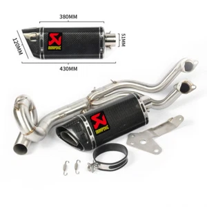 Tubo de cabezal de cabezal de sistema de escape 51 mm para Yamaha MT-07 FZ07 XSR700 puntas silenciador de carbono - Imagen 1 de 12