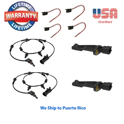 4 ABS Wheel speed sensor Front Rear R & L  & Connectors Fit Jeep Wrangler 07-17 - Изображение 1 из 4