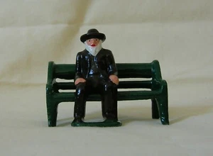 Old Man sitting on a bench, G scale model train figure, Grey Iron Reproduction - Picture 1 of 2
