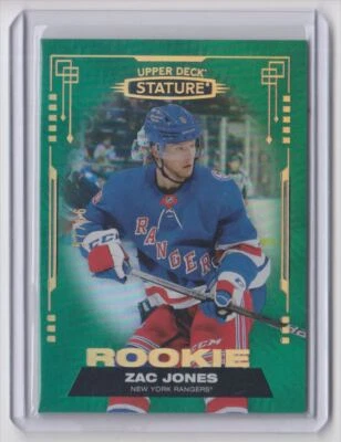 2021-22 Upper Deck Stature Green Variant Rookie Zac Jones RC /66 New York - Image 1 of 2