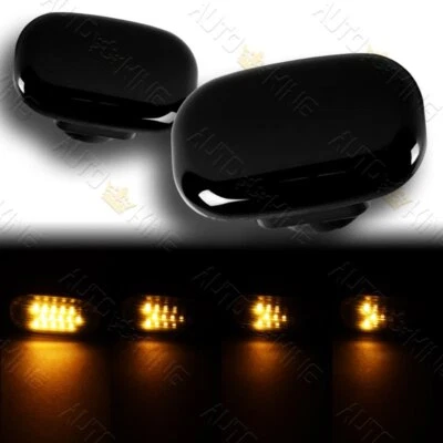 FIT TOYOTA CELICA SUPRA MR2 SMOKE SEQUENTIAL LED TURN SIGNAL SIDE MARKER LIGHTS - Image 1 of 4