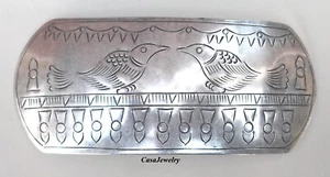 #3430 ANTIQUED STERLING SILVER PLATED HILL TRIBE BARRETTE COMPONENT - Imagen 1 de 1
