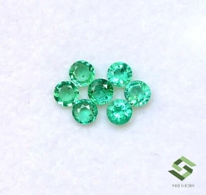 3 mm Natural Emerald Round Cut Lot 07 Pcs 0.67 CTS Calibrated Loose Gemstones - Picture 1 of 7