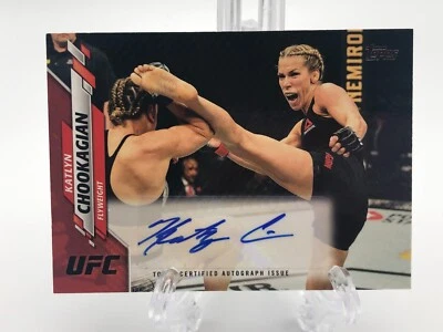 2020 Topps UFC Katlyn Chookagian "Blonde Fighter" RED Auto 4/8  - Image 1 of 2