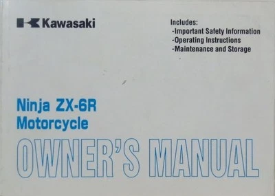 OEM KAWASAKI ZX-6R Owner's Manual ZX600-G2 Ninja 99920-1911-01 - Image 1 of 4