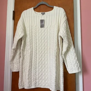 Maglione tunica J Jill in ciniglia con cavo avorio crema nuovo con etichette taglia 1 vendita al dettaglio $79 - Foto 1 di 14