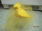Vintage Woman's yellow Net with large Bow & Hair Clip