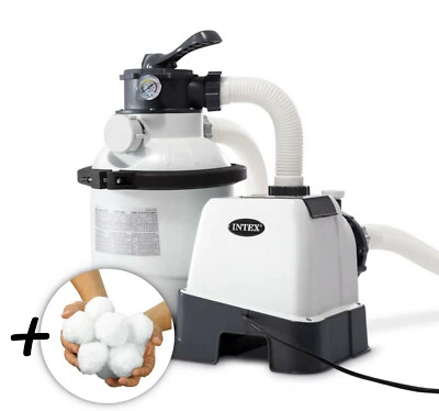 INTEX 26644GS Sandfilterpumpe (4,5m³l/hr, bis 20m³ Pool) + Filterkugeln (450g) - Bild 1 von 4