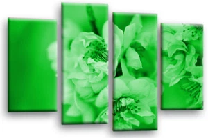 Floral Wall Art Green Living Room Bedroom Framed Canvas Picture Ready to Hang - Picture 1 of 6