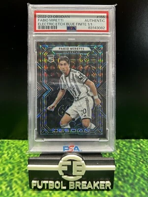 2022/23 PANINI BLUE OBSIDIAN JUVENTUS RC 1/1 one of one FABIO MIRETTI #155 PSA - Image 1 of 2