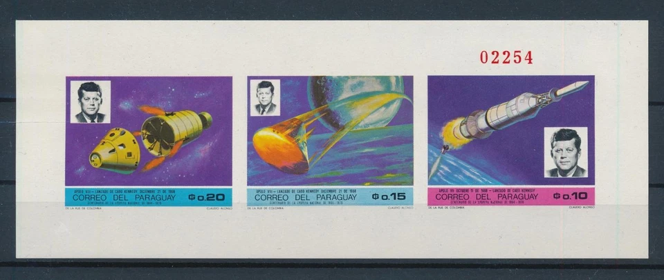 [105549] Paraguay 1969 Space travel weltraum J.F. Kennedy Miniature sheet MNH - Image 1 of 1