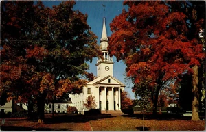 Postkarte Gemeinde Kirche Cheshire Connecticut Chrom unbesendet - Bild 1 von 2