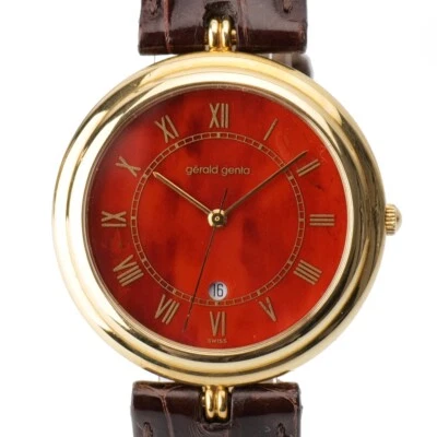 GERALD GENTA G3132.7 18K AUTOMÁTICO FREDERIC PIGUET MOV'T ESFERA NARANJA con DAÑOS Foto 1 de 4