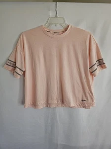 Nike Shirt Pro Dri Fit Oversized Cropped Training Shirt Womens Size Large Pink - Picture 1 of 8