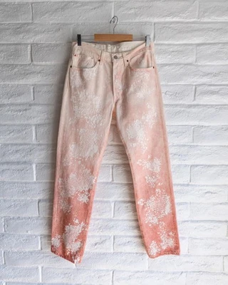 Jeans Denim Tears Brick Mason Levi's 501 para hombre 31 blanco rojo arcilla Foto 1 de 4