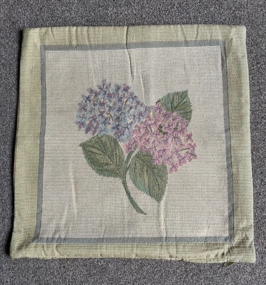 Vintage Floral Tapestry & Velvet Cushion Cover, cottagecore home decor flower - Image 1 of 4