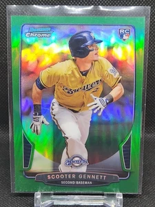 2013 Bowman Draft Chrome Green Refractor /75 Scooter Gennett #27 Rookie RC - Picture 1 of 2