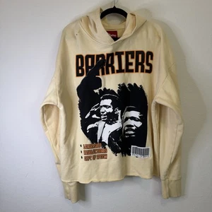 BARRIERS Fred Hampton Cream Ivory Sweatshirt Hoodie pullover Mens Medium - Picture 1 of 10