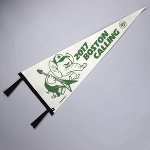 2017 Boston Calling Music Festival Pennant 10 x 25 Felt Elephant Flying V Guitar - Picture 1 of 9